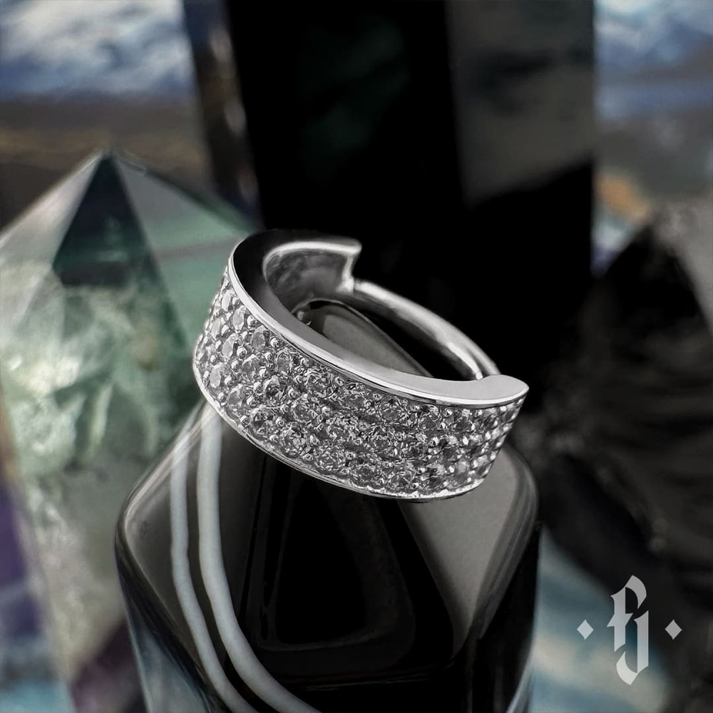 Кликер "Delcor" - Белое золото - White CZ