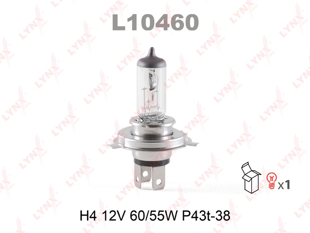 L10460     H4                12V  60/55 W    LYNX Лампа галогеновая