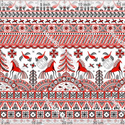 Лошади, птицы, ель - символ благополучия, уда by Irina Skaska 250 DPI