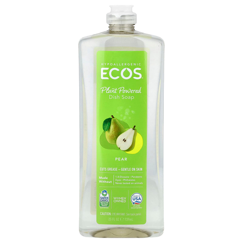Earth Friendly Products, Ecos®, средство для мытья посуды на растительной основе, с ароматом груши, 739 мл (25 жидк. унций)