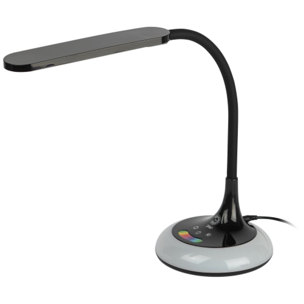 Настольный светильник ЭРА NLED-481-10W-BK светодиодный с RGB ночником черный | Светодиодные настольные лампы