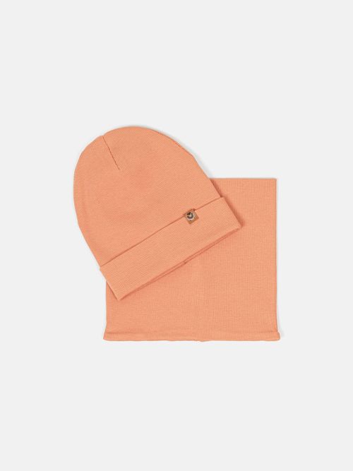 Шапка и снуд трикотажные двухслойные 