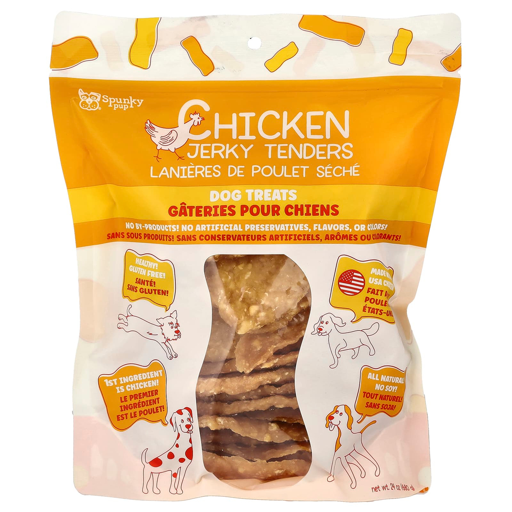 Spunky Pup, Chicken Jerky Tenders, лакомства для собак, 680 г (24 унции)