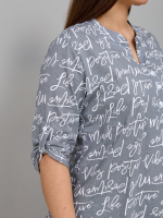Блузка БЛ-131/сераярогожка-надписи