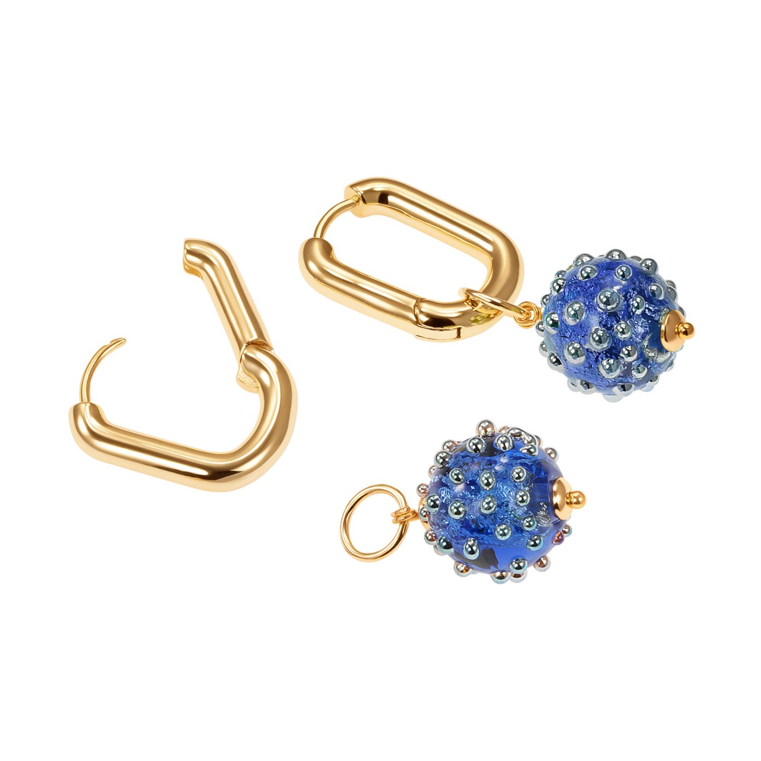 Серьги Metallic Blue Murano Earrings