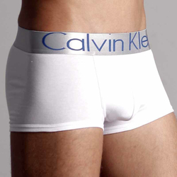 Мужские трусы Calvin Klein MEN белые с голубыми буквами