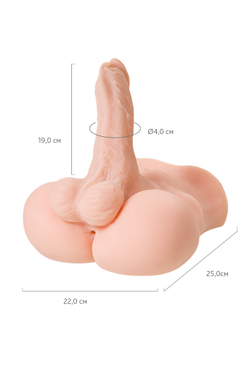 Мастурбатор с фаллосом Juicy Pussy Manuel, TPE, телесный, 25 см