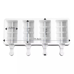 Форма силиконовая  «Эскимо Плитка», 4 ячейки