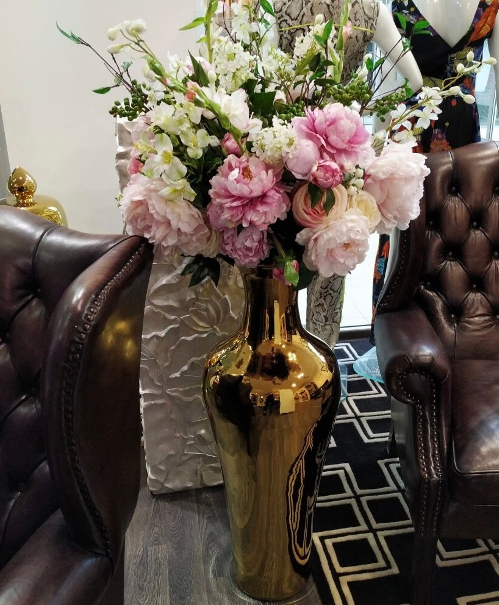 Ваза напольная 103 см золотистого цвета