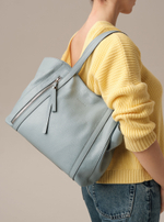 Кожаная сумка Deboro 30366 серое небо