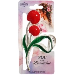 Заколка-краб для волос «AKS - DesignPRO», вишенки, цвет золото и хром, 11*5.7см