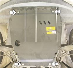 Защита картера Двигателя, КПП. 2 мм, Сталь. для Chrysler Sebring 2007-2010, Dodge Avenger 2007-2014 MOTODOR.00303