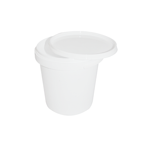 Ведро 1,18 л с крышкой белое ведро-200 крышка-500
