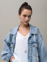 Колье "Cord Round" Pink