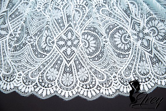 03-204 Кружево эластичное 22 см, светло-голубой