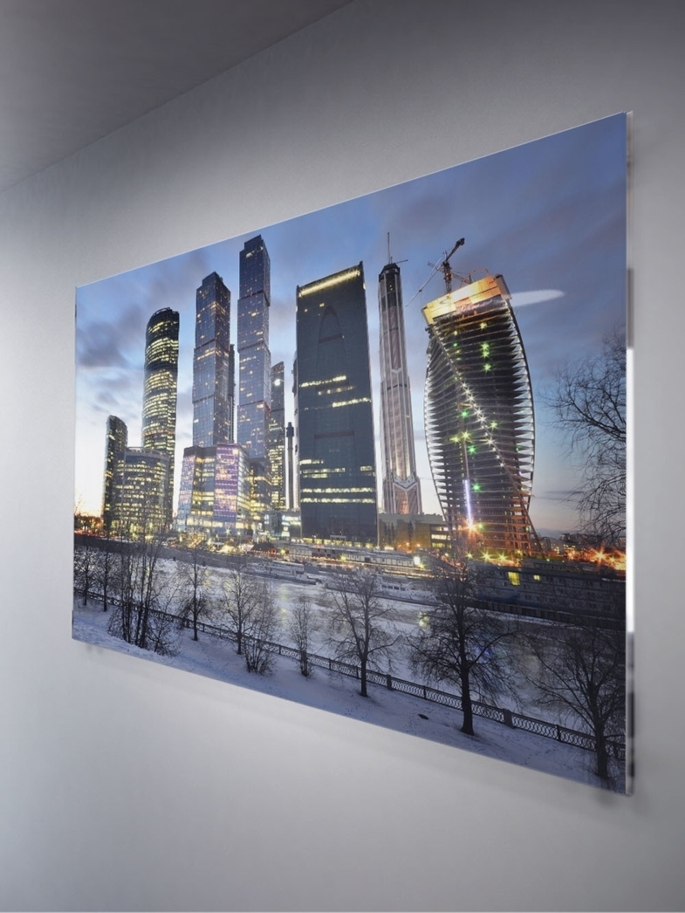 Фото картина на стекле / на стену / в подарок "Москва" 28х40 см. Декор для дома, подарок