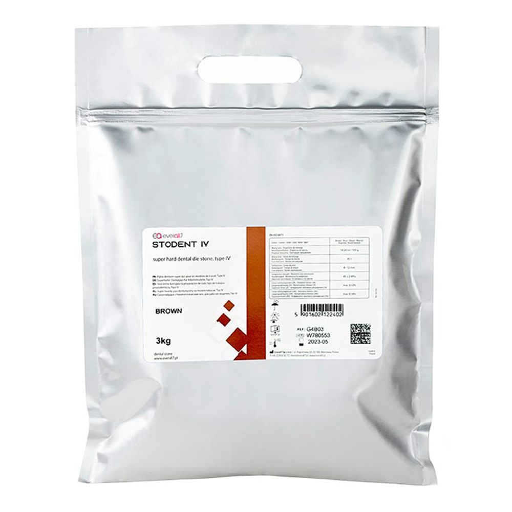 Stodent гипс (4 класс) (3 кг.) красно-оранжевый (Indian Red), зуботехнический