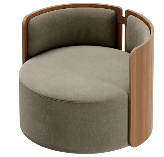 Кресло крутящееся Lagom 800 (серо-зеленый FiberGuard, орех)