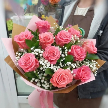 Букет из 11 роз сорта «AMSTERDAM» (Эквадор 60 см)