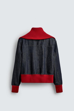 ZARA HARRY LAMBERT X DISNEY ДЖИНСОВАЯ КУРТКА В РУБЧИК, МОРСКОЙ СИНИЙ