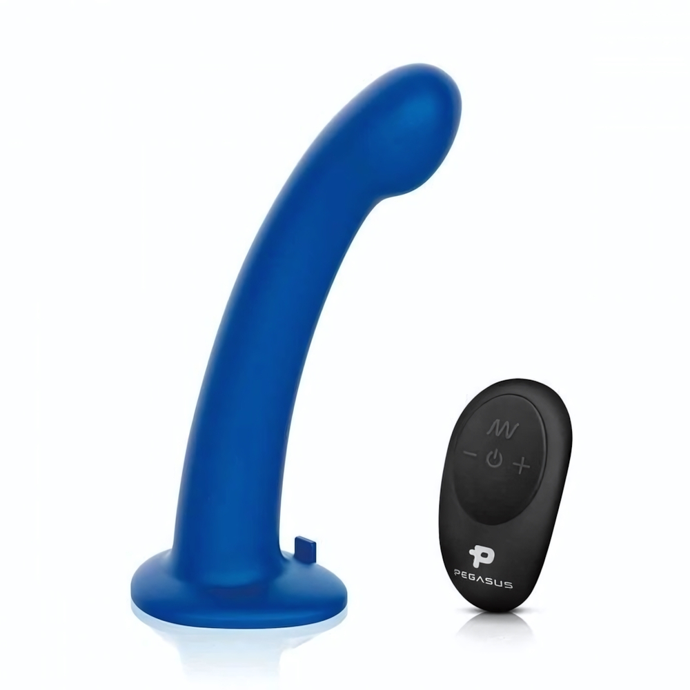Синяя насадка Remote Control P-Spot G-Spot с черными трусиками - 20 см. (Цвет: синий с черным)