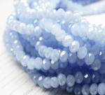 БМ006ДС46 Хрустальные бусины "рондель", цвет: светло-голубой матовый AB, 4х6 мм, кол-во: 58-60 шт.