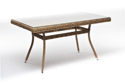 "Латте" плетеный стол из искусственного ротанга 140х80см, цвет соломенный, высота 65 см