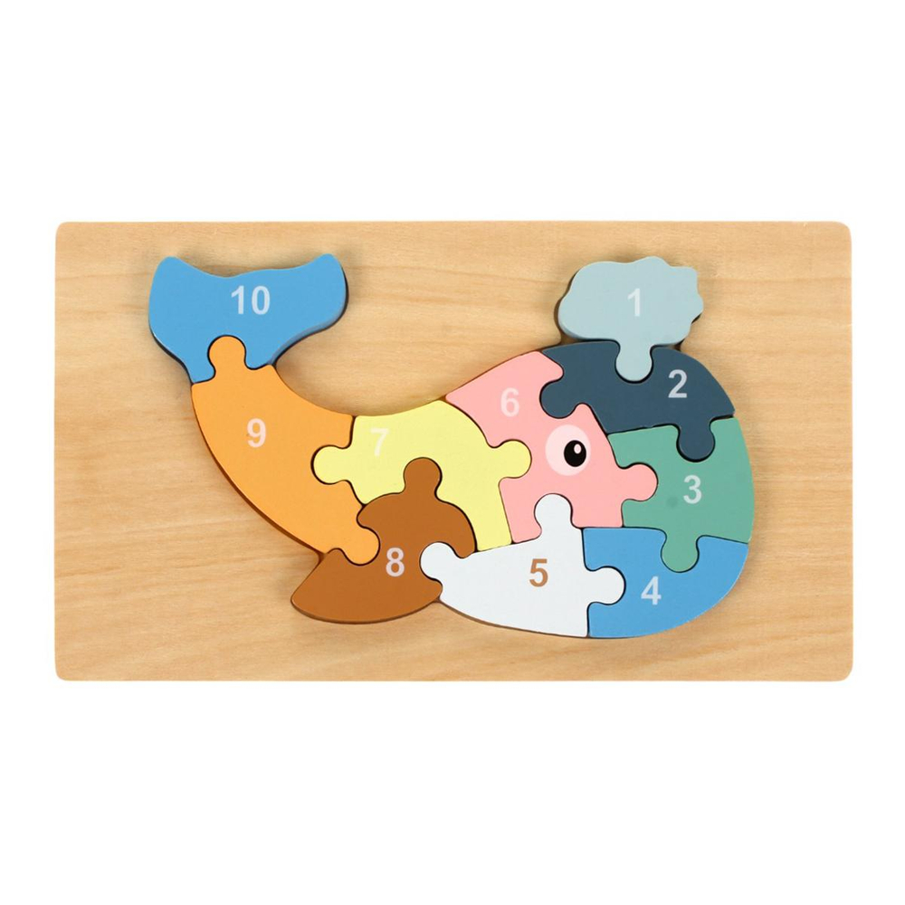 Развивающая игрушка деревянная Пазл-вкладыш по номерам Кит, C-41805