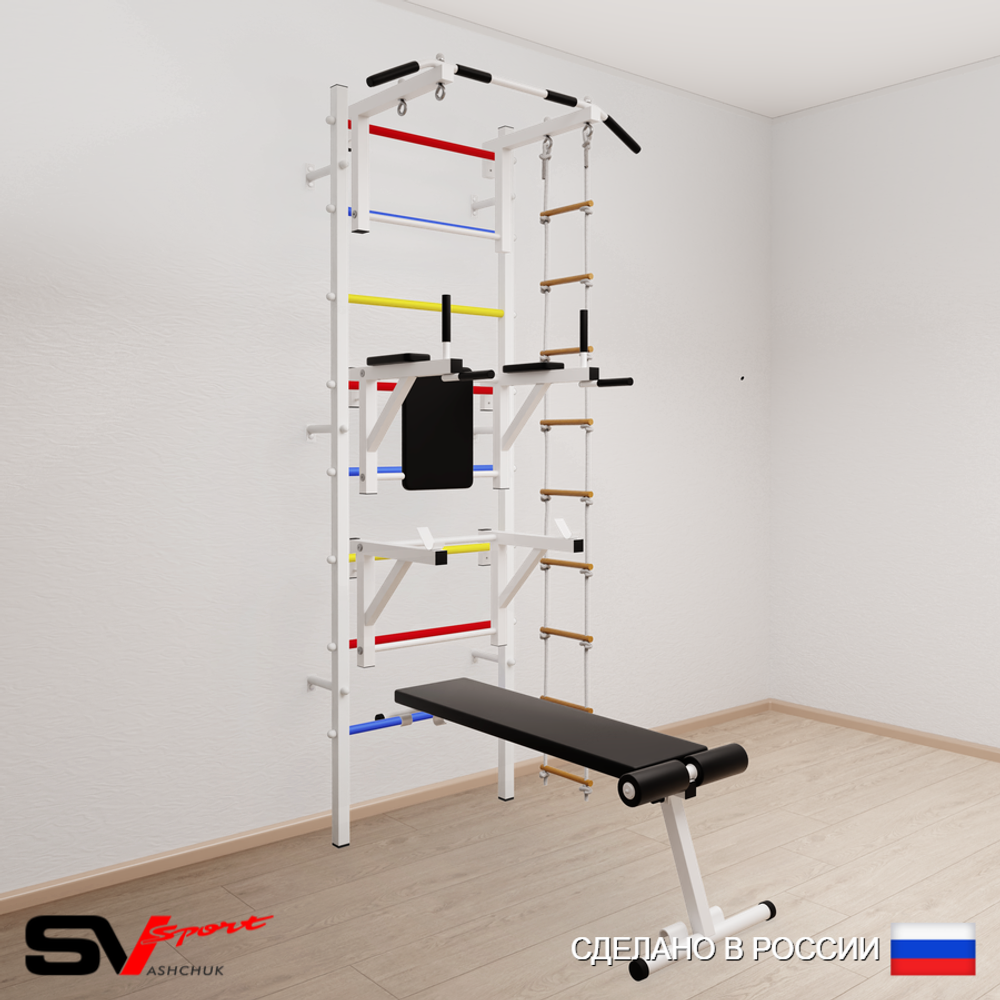 Шведская стенка Sv Sport 592 (Турник стандарт/Брусья/Стойка/Скамья/Лестница)