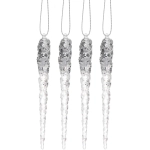 Подвеска «Хрупкие сосульки» 13 см (набор 4 шт), Серебро