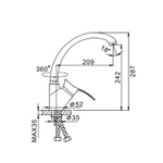 Смеситель для кухни 40к F4101 FRAP (выс.пов.излив, п/шпильку, хром, латунь)