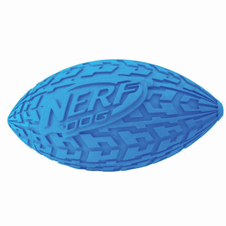 Игрушка для собак NERF Мяч для регби резиновый пищащий, 15 см