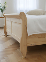 Кровать односпальная 90х200 Мелания с местом для хранения, ящик для белья, массив сосны и дуба, Dipriz