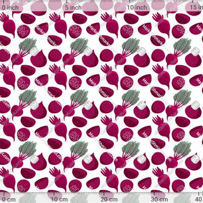 Яркий свекольный паттерн. Летние овощи. by Thkatefox 500 DPI