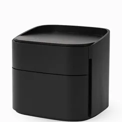 Прикроватная тумбочка Kispa с 2 ящиками, черная