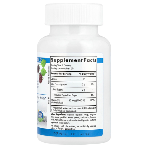 Nordic Naturals, Витамин D3, вкус лесных ягод, 1000 МЕ, 60 жевательных таблеток