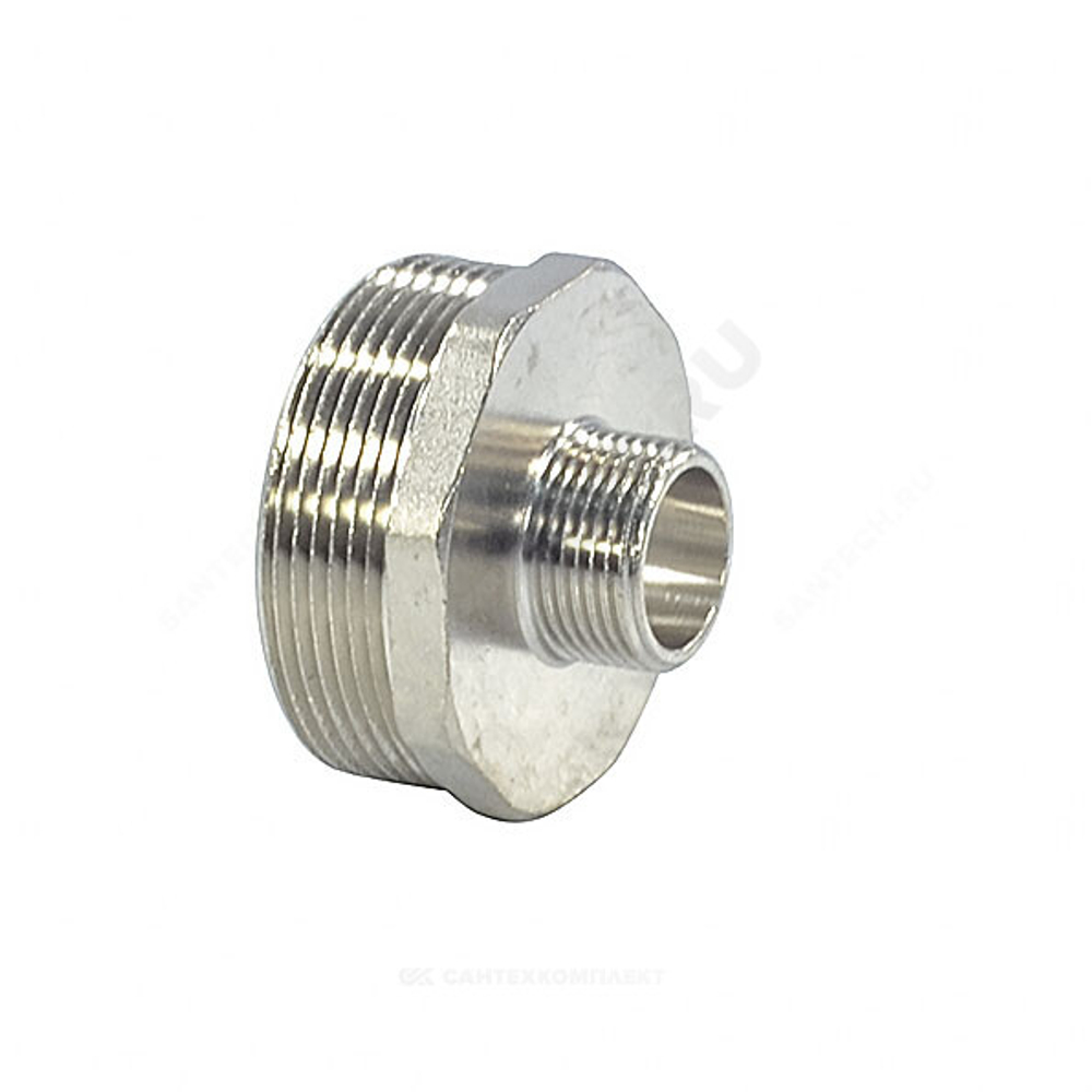 Ниппель латунь никель переходной Ду 20х50 (3/4"х2") НР SantechSystems