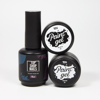TopShopNails Paint gel Black - Гель для дизайна, 5гр