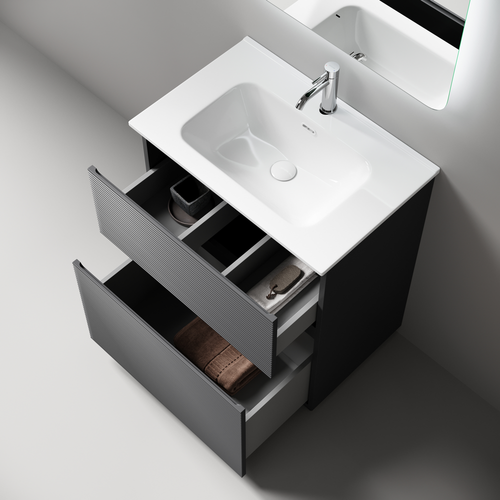 Тумба напольная Sancos Folk Floor 690х445х850, c двумя ящиками оснащенными доводчиками, Grey soft, арт.FL70FGS