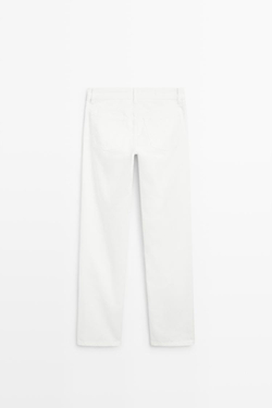 Massimo Dutti Джинсы прямого кроя с низкой посадкой, экрю