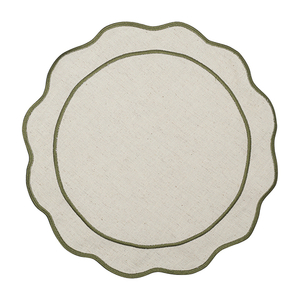 Салфетка под приборы anemone из коллекции trendy ruffles, D38 см, оливковый