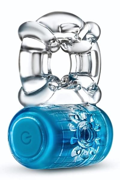 Синее эрекционное виброкольцо One Night Stand Vibrating C-Ring (Цвет: синий)