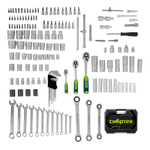 Набор инструментов, 1/2", 3/8", 1/4", пластиковый кейс 160 предм. Сибртех