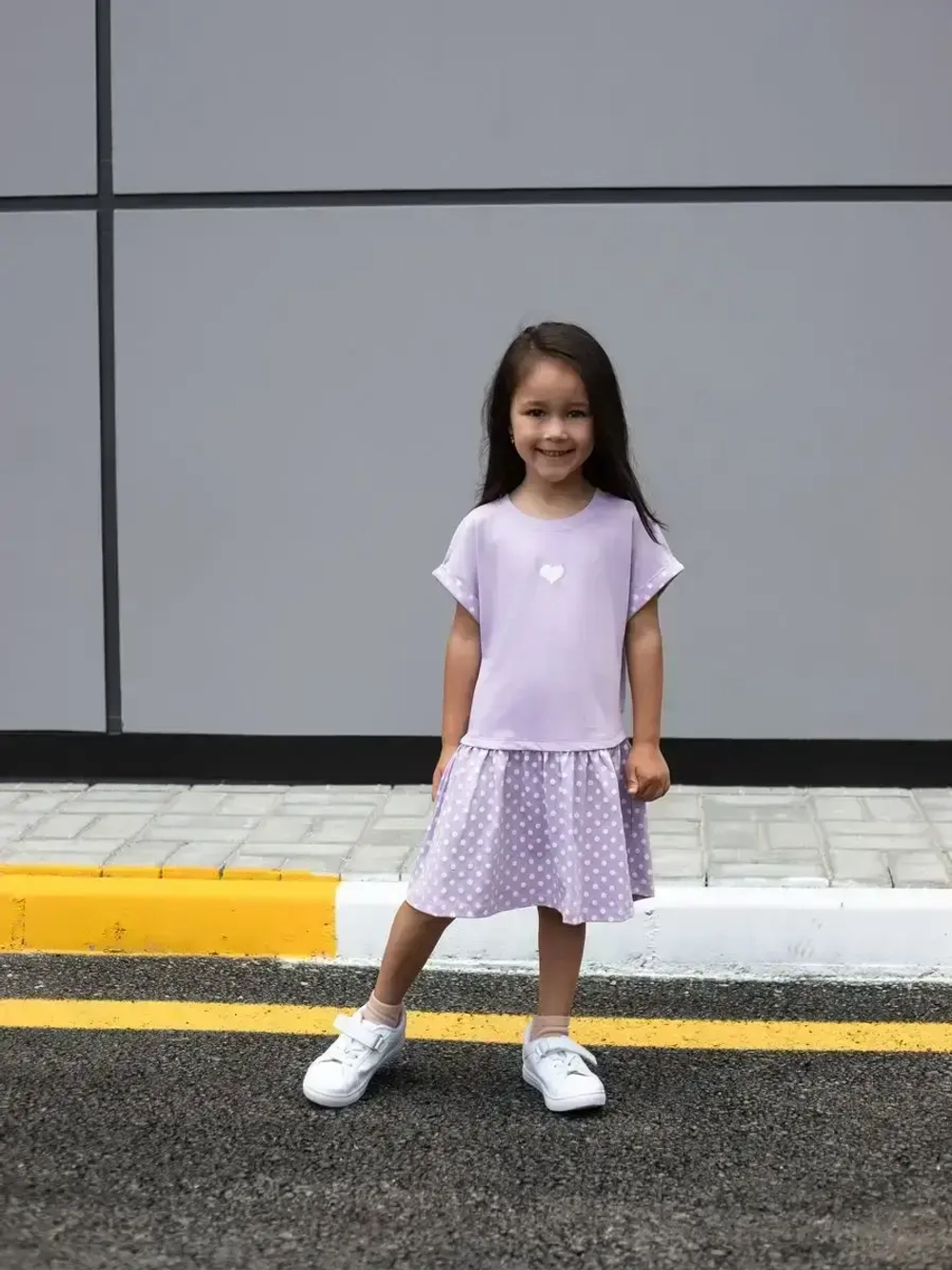 Платье оверсайз в сад с коротким рукавом