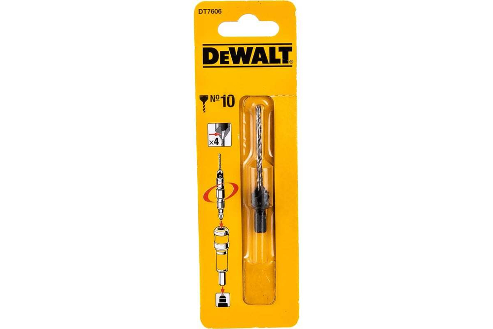 Сверло пилотное 3,17 мм с зенкером для шурупов 5 мм, размер №10 DEWALT DT 7606