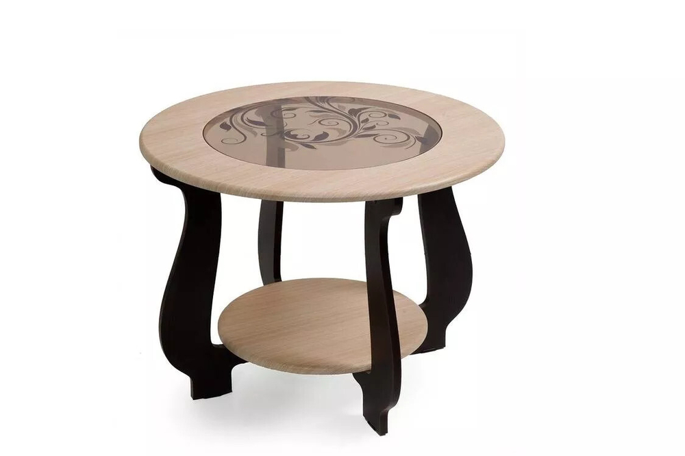 Стол журнальный СЖ-24 с рисунком Р-3/дуб/венге