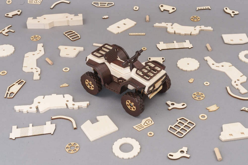 Квадроцикл HUNTER от TARG - деревянный конструктор, сборная модель, 3d пазл