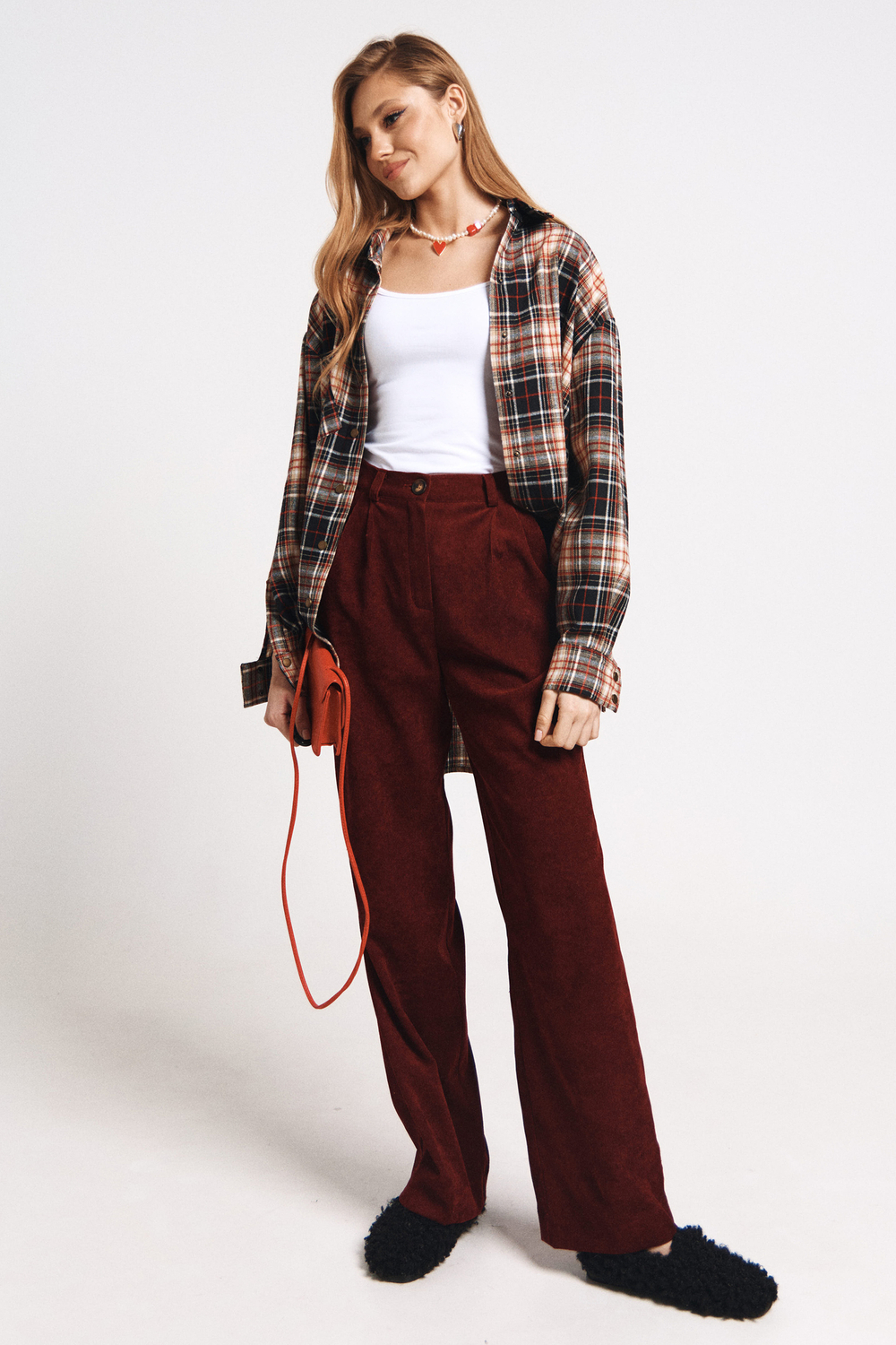 Брюки штрукс бордовый