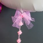 Лента (5,5 см*13,72 м) Фатин с пайетками, Розовый, 1 шт.