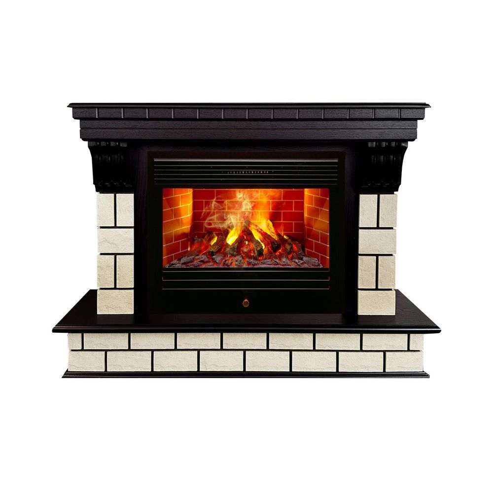 Электрокамин RealFlame Castle 26 AO античный дуб с очагом 3D Novara